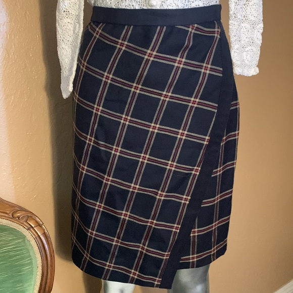 NWT 346 Brooks Brothers Wool Windowpane Plaid Pencil Skirt.  Sz 10p - Picture 5 of 6